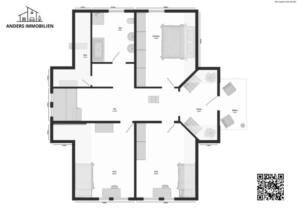 Grundriss Obergeschoss 2D